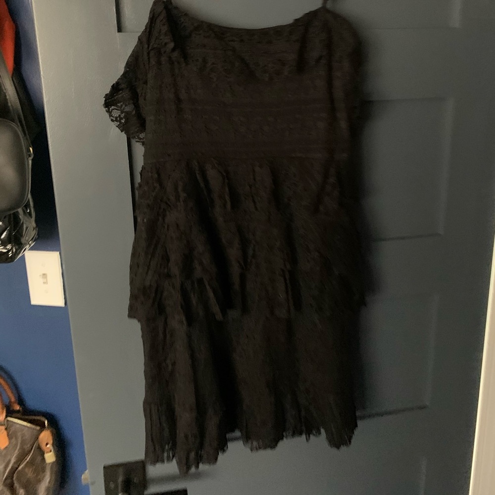 Show Me Your MuMu Black Ruffle Lace Dress - XL NWT
